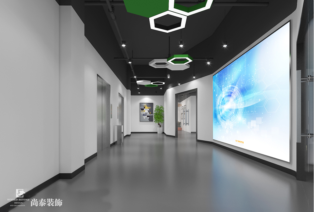 科技辦公空間裝修效果圖